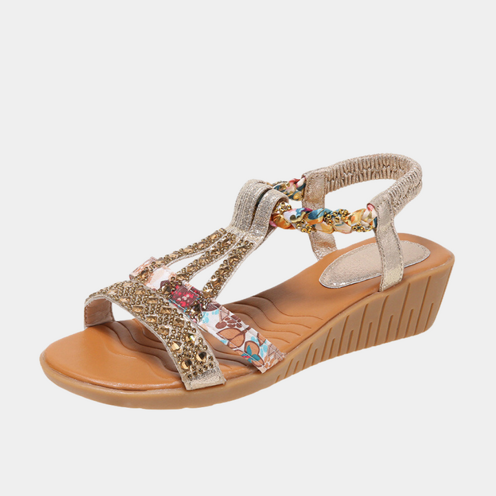 ALINE - Shimmering Wedge Sandals for Women