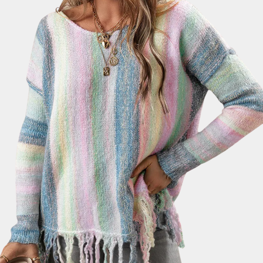 JULIA - Vividly Patterned Women's Knit Pullover