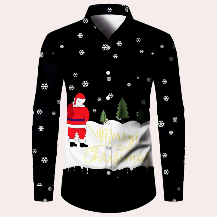 FLORIAN - Santa Claus Printed Shirt for Men