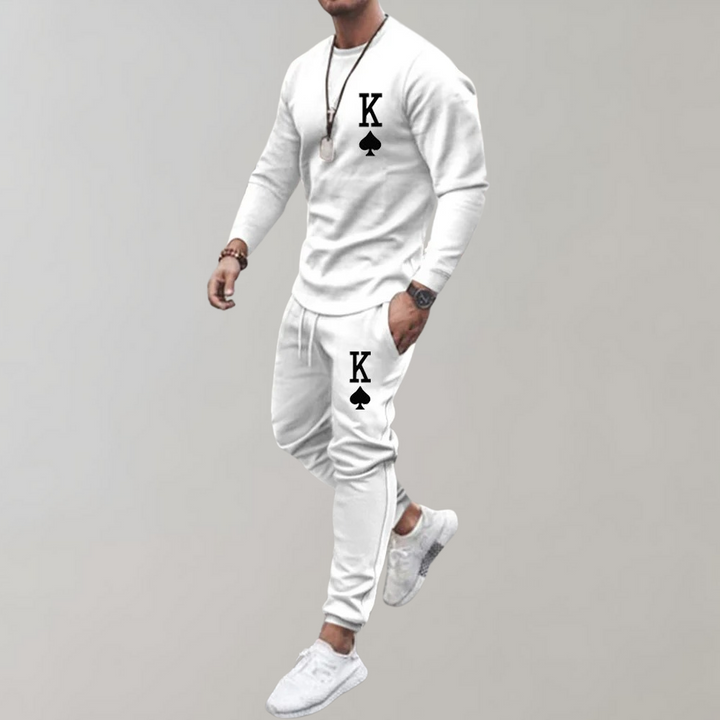 TRYGVE - Letter Print Tracksuit Set for Men