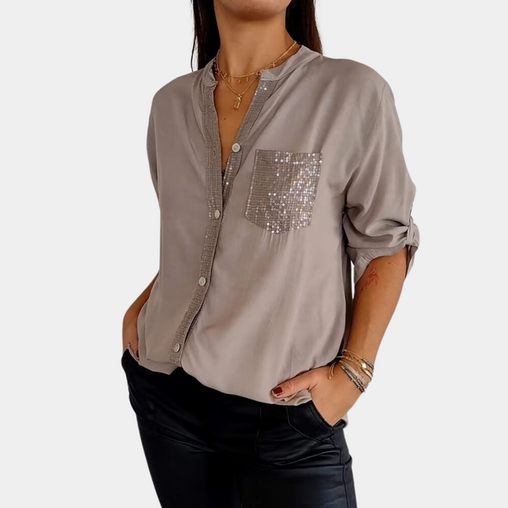 ANNAIS - Fashionable Sequin Shirt for Women