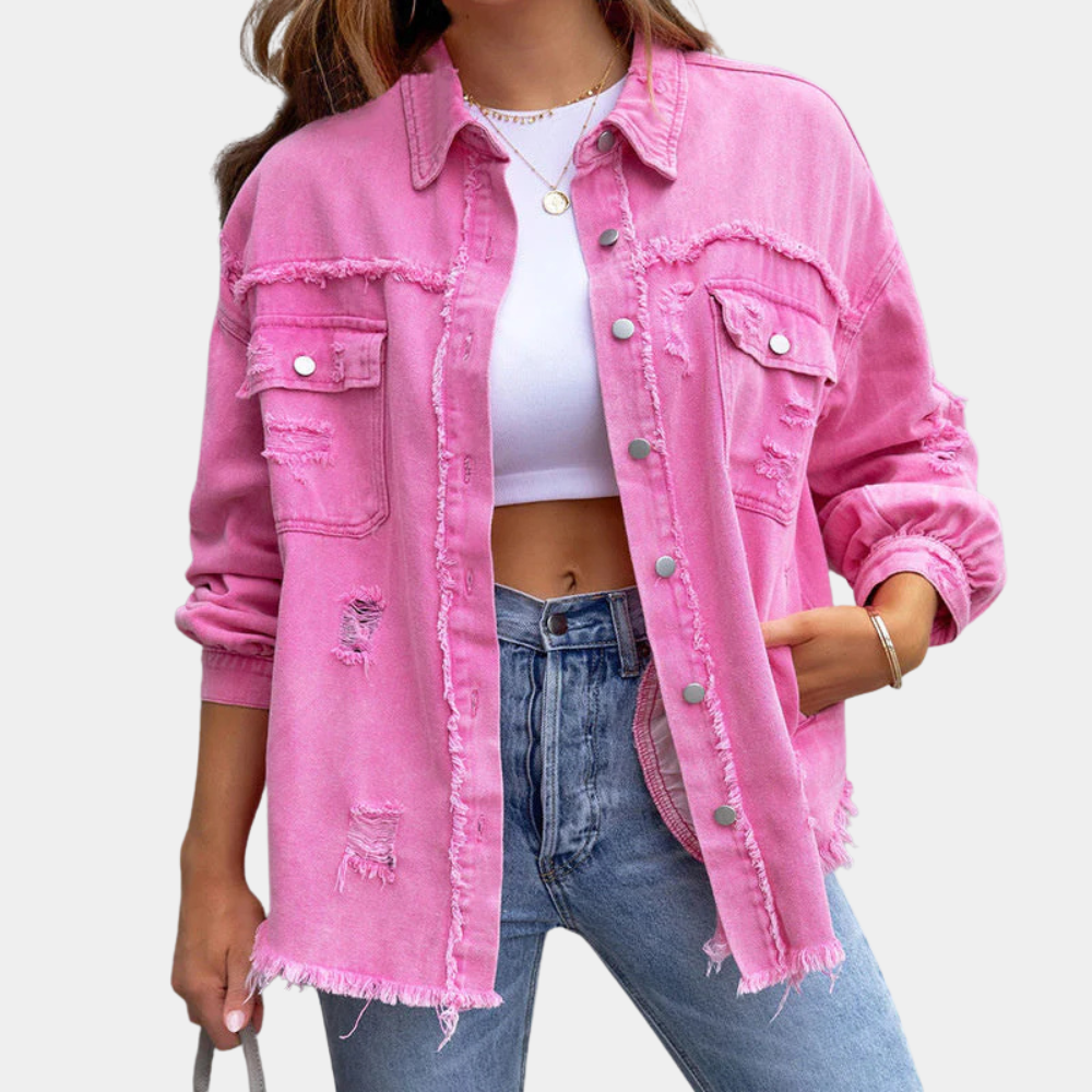 RIHANNA - Fashionable Ripped Jacket for Women