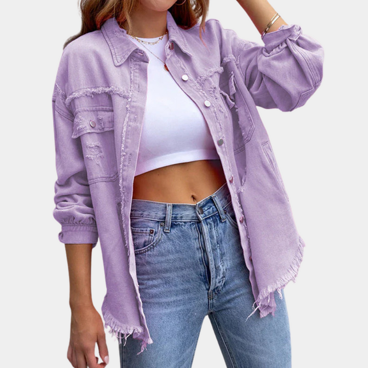 RIHANNA - Fashionable Ripped Jacket for Women