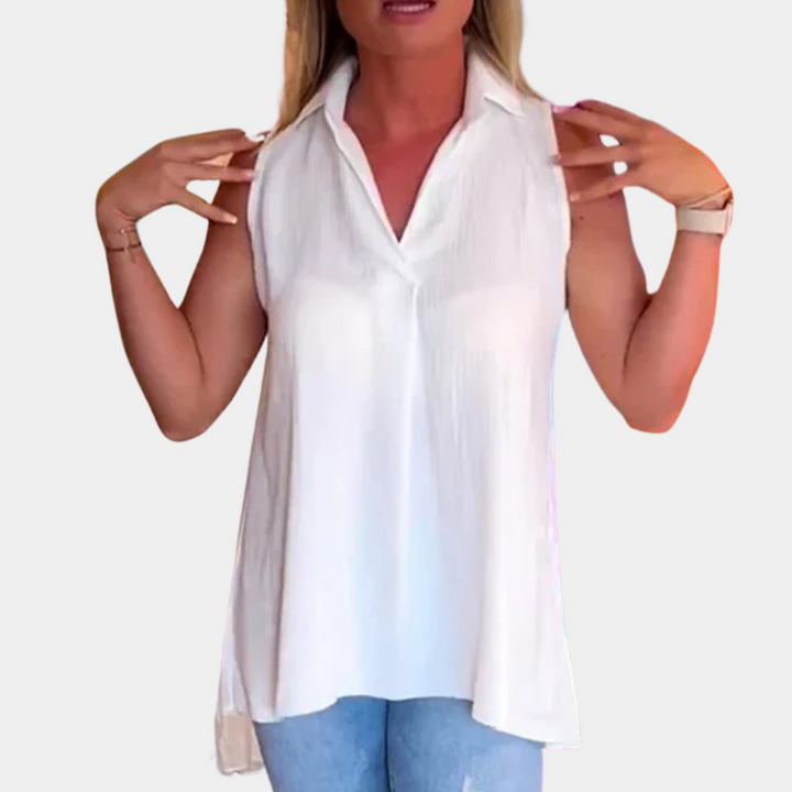 DIANI - Sleeveless Collared Blouse for Women