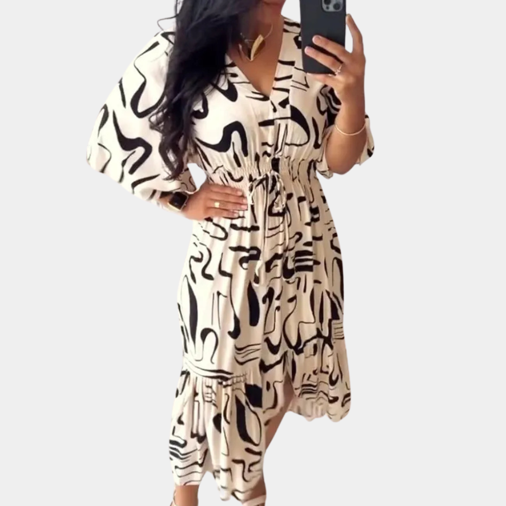 EMILIA - Trendy High-Waist Midi Dress for Women