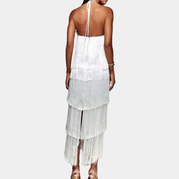 KIM - Fashionable Tassel Halter Dress for Women