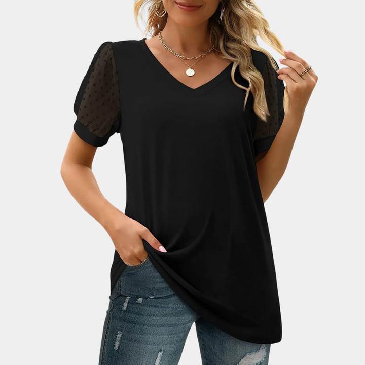 SEVERA - Simple V-neck Top for Women