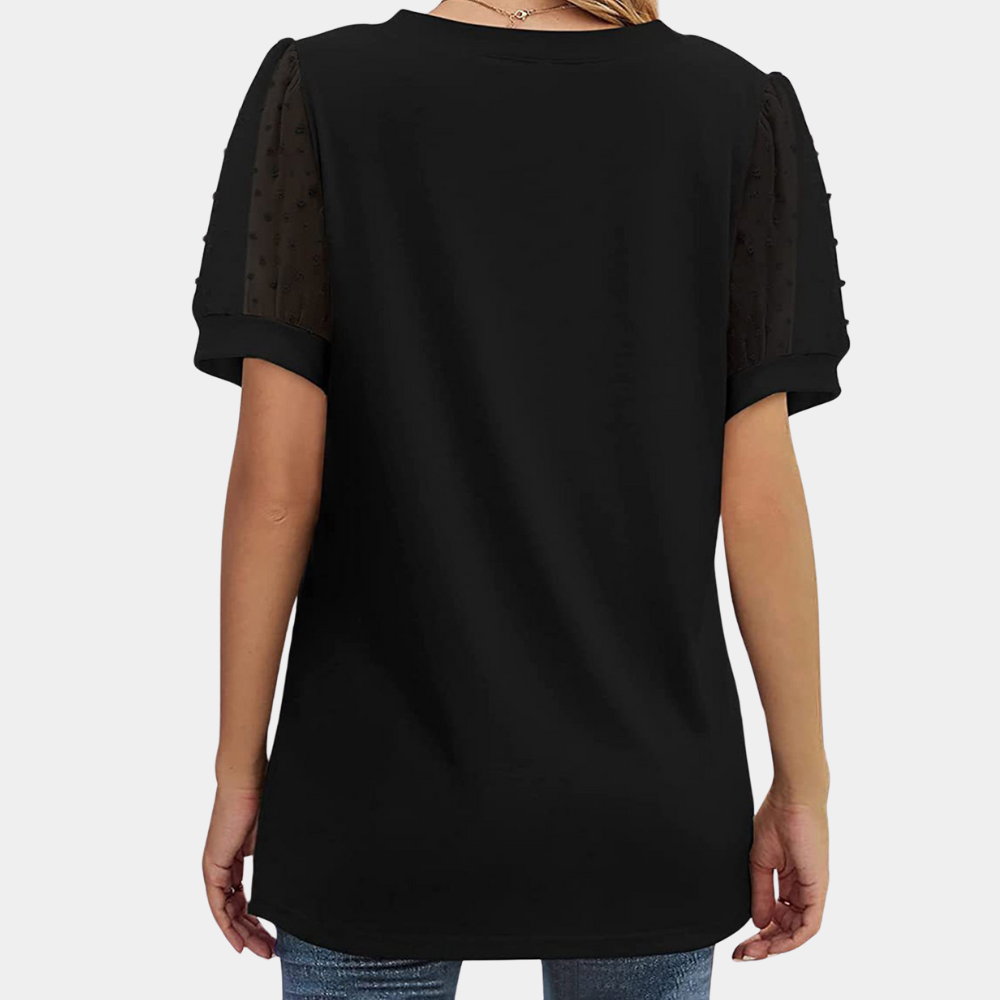 SEVERA - Simple V-neck Top for Women