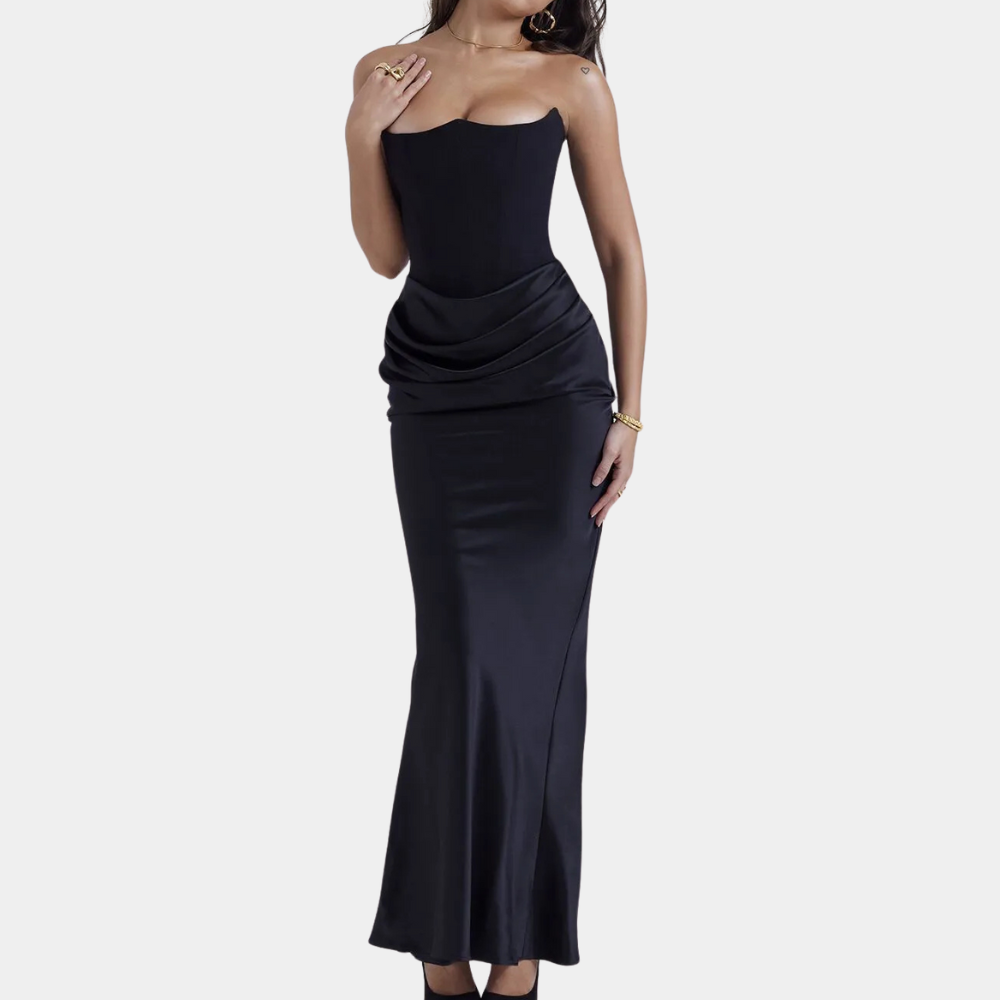 LAGINA - Off-Shoulder Floor-Length Dress for Women