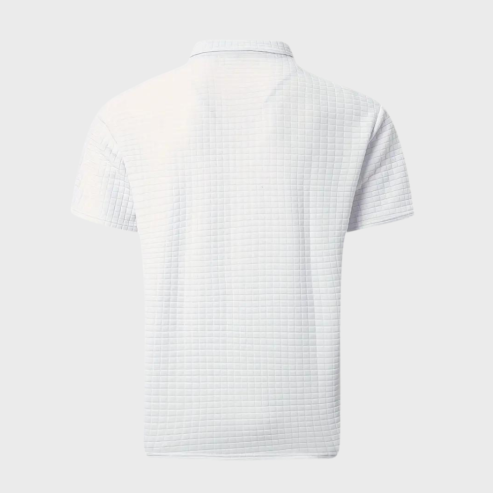 Achterkant witte polo shirt voor heren