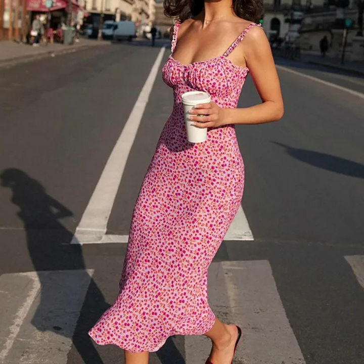 KIERA - Stylish Floral Midi Dress for Ladies