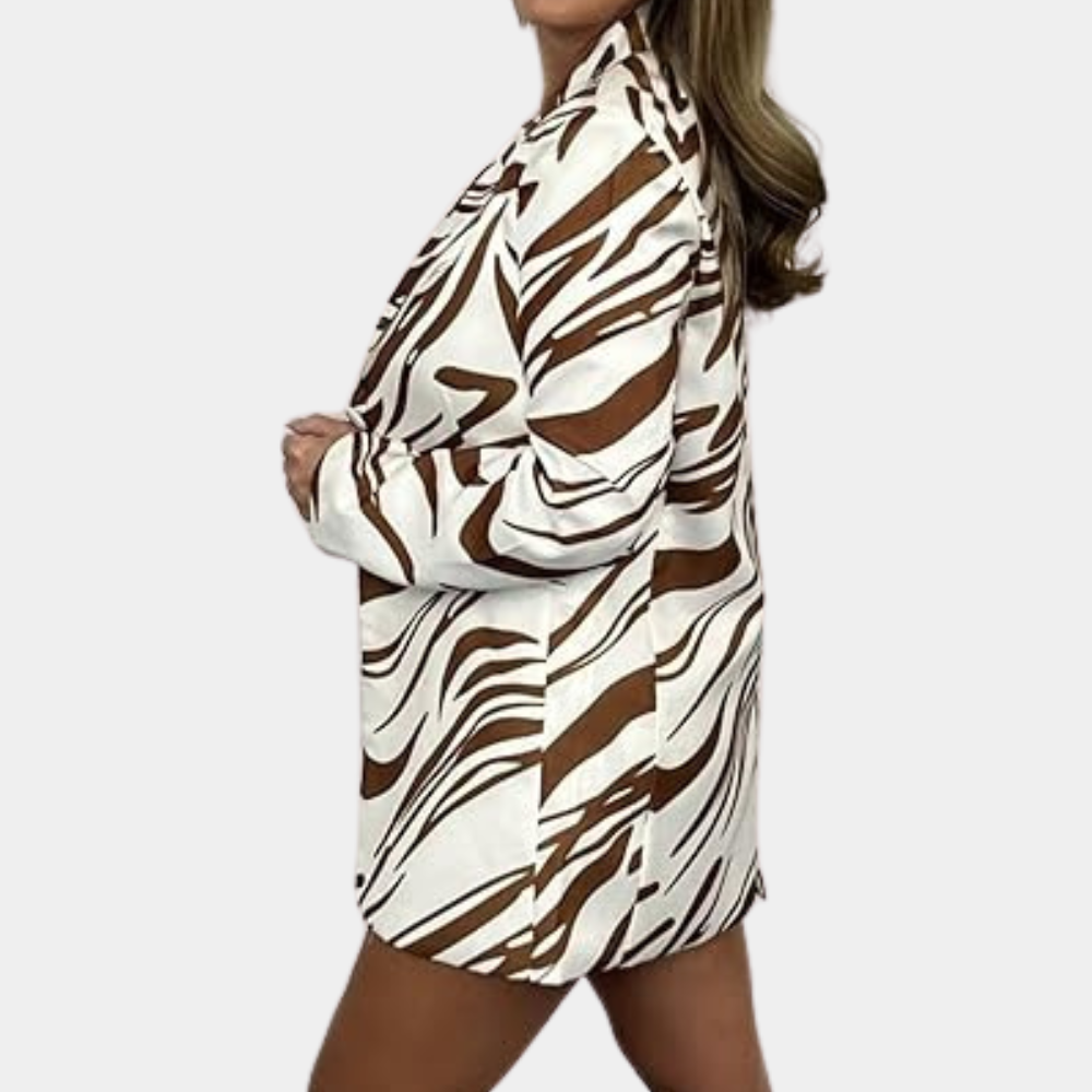 BIANKA - Zebra Patterned Two-Piece Ensemble for Ladies