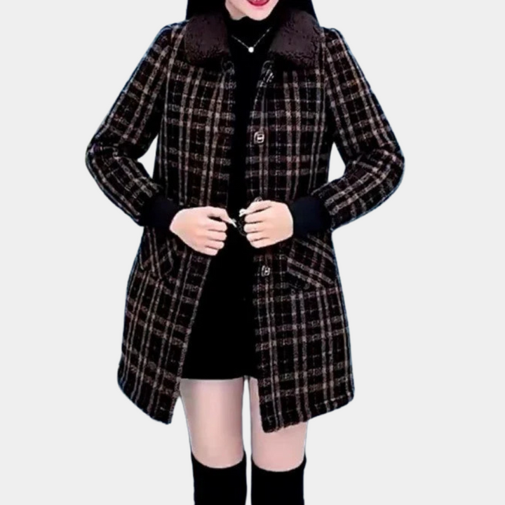 ERIKA - Stylish Checkered Overcoat for Women