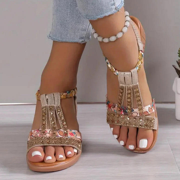 ALINE - Shimmering Wedge Sandals for Women