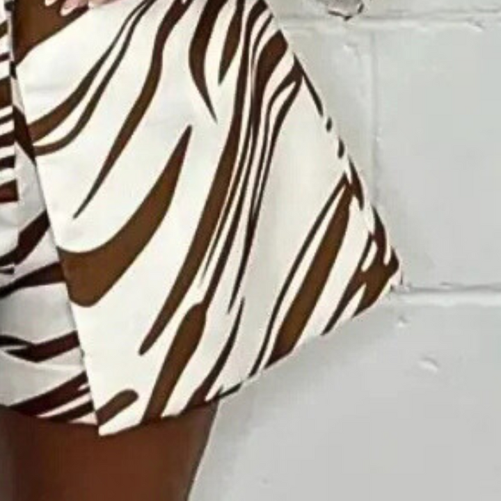 BIANKA - Zebra Patterned Two-Piece Ensemble for Ladies