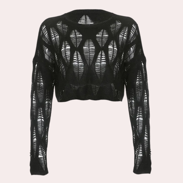 AMELIE - Rebellious Cut-Out Knit Sweater for Women